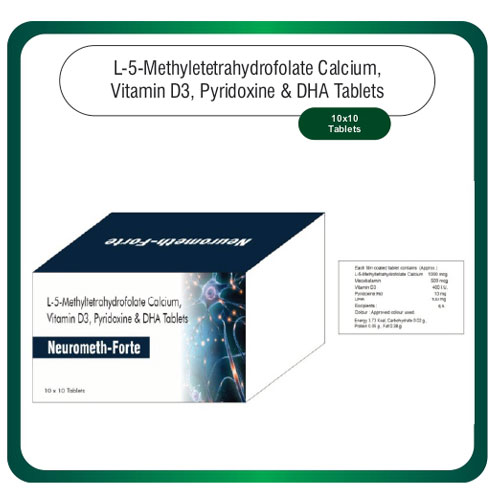 L-5 Methyletetrahydrofolate Calcium + Vitamin D3 + Pyridoxine + DHA Tablets