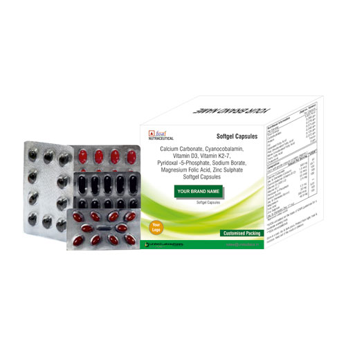 Calcium Carbonate+ Cyanocobalamin+ Vitamin D3+ Vitamin K2-7 + Pyridoxal Softgel Capsules