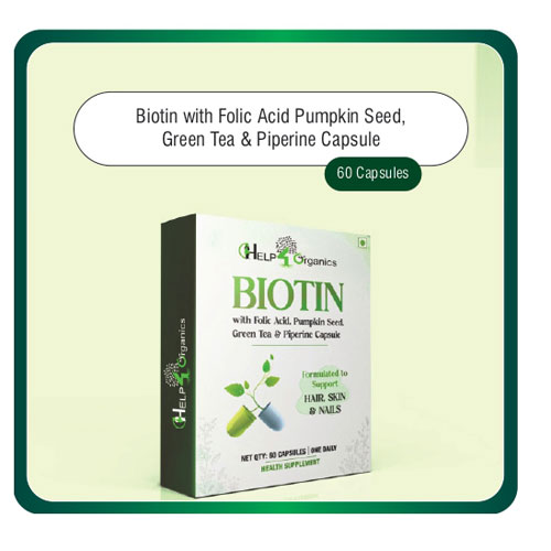 Biotin with Folic Acid Pumpkin Seed + Green Tea + Piperine Capsule