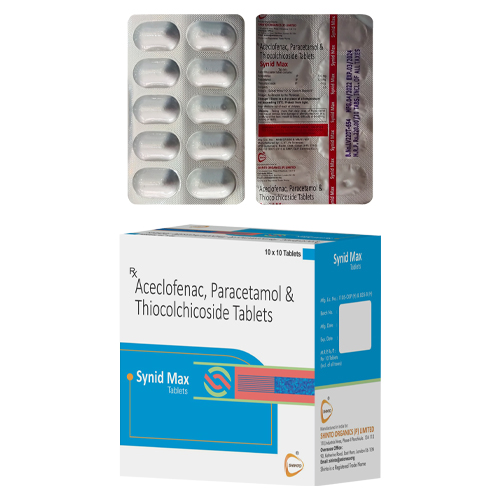 Aceclofenac 100mg + Thiocolchicodise 4mg + Paracetamol 325mg Tablets