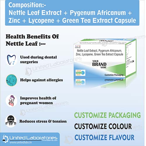 Nettle Leaf Extract + Pygenum Africanum + Zinc + Lycopene + Green Tea Extract Capsules