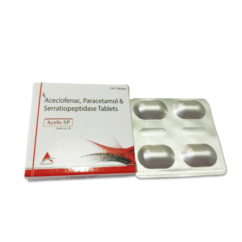 Aceclofenac 100mg + Paracetmaol 325mg + Serratiopeptidase 15mg Tablets