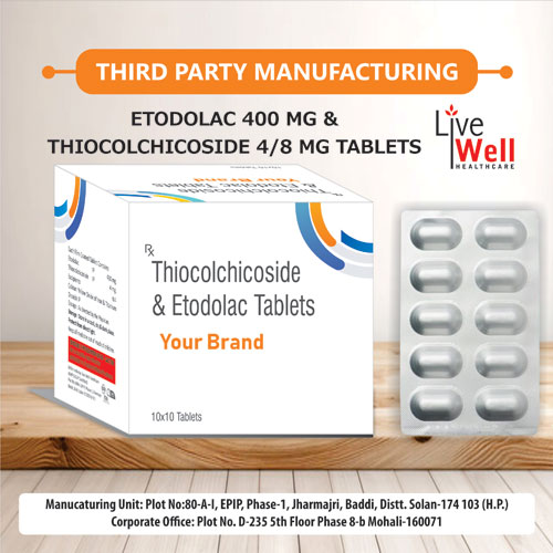 Etodolac 400mg + Thiocolchicoside 4mg Tablets