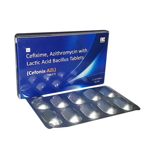 Cefixime 200mg + Azithromycin 250mg + Lactic Acid Bacillus 60 MS Tablets
