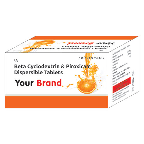 Betacyclodextrin 100mg + Piroxicam Dispersible 20mg Tablets