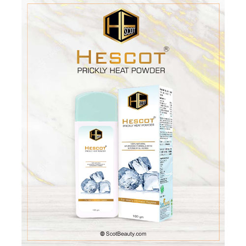 HESCOT PICKLY HEAT TALCUM POWDER FOR MENS SPECIAL FORMULAWE FOR INTIMATE HYGIENE