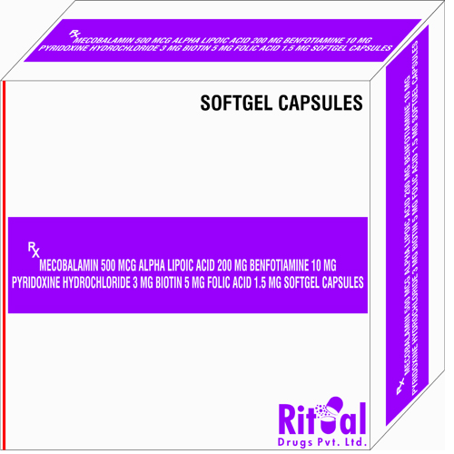 Mecobalamin 500mcg + Alpha Lipoic Acid 200mg + Benfotiamine 10mg + Pyridoxine Hydrochloride 3 mg