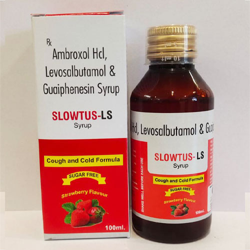 Ambroxol +Levosalbutamol +Guaiphenesin Syrup (Strawberry Flavour)