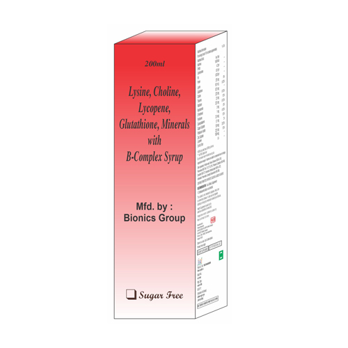 LYSINE + CHOLINE + LYCOPENE + GLUTATHIONE + MINERALS WITH B-COMPLES Syrup