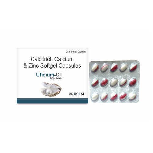Calcitriol 25 mcg+ Calcium Carbonate 500mg+ Zinc Sulphate 74mg Softgel Capsules