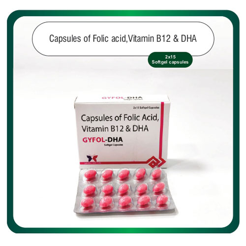 Folic acid + Vitamin B12 + DHA Softgel Capsules