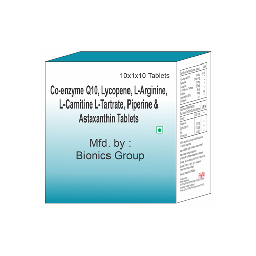CO-ENZYME Q10+LYCOPENE+L-ARGININE+L-CARNITINE L-TARTRATE+PIPERINE+ASTAXANTHIN Tablets