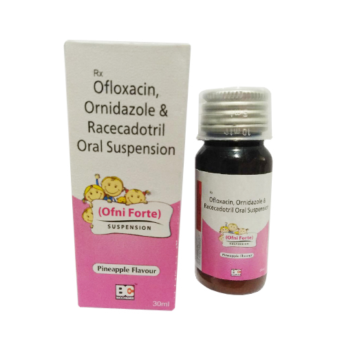 Ofloxacin 50mg+ Ornidazole 125mg + Racecadotril 15mg Suspension