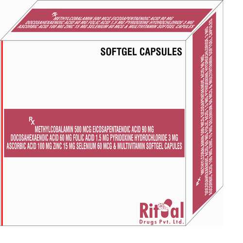 Methylcobalamin 500mcg + Eicosapentanoic Acid 90 mg + Docosahexaenoic Acid 60mg + Folic Acid 1.5mg