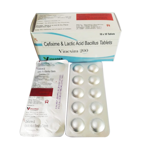 Cefixime 200mg + Lactobacillus Spores 2.5BS Tablets (Film Coated)