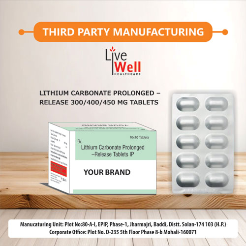 Lithium Carbonate Prolonged Release 300mg/450mg Tablets IP