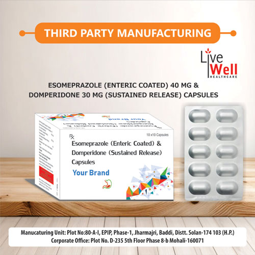 Esomeprazole (Enteric Coated) + Domperidone (Sustained Release) Capsules