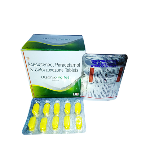 Aceclofenac 100mg+ Chlorzoxazone 250mg+ Paracetamol 325mg Tablets