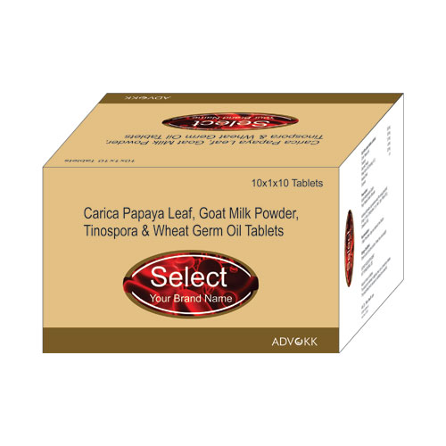 Carica Papaya Leaf +Goat Milk Powder +Tinospora + Wheat Germ oil Tablets 