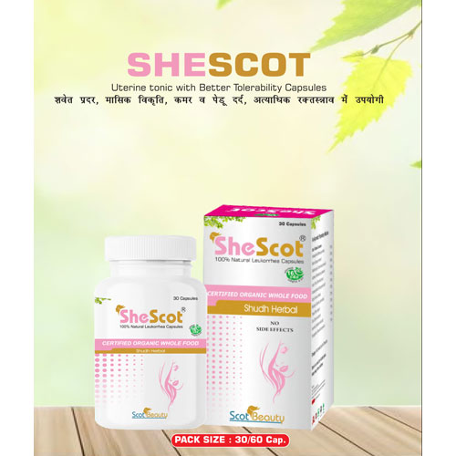 SHESCOT (FOR SPECIFIC AND NON-SPECIFIC LEUCORRHOEA) 30 Capsules