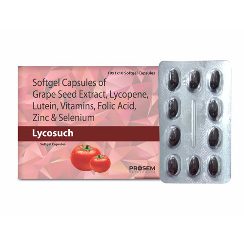 Grape Seed Extract+ Lycopene+ Lutein+ Vitamins+ Folic Acid+ Zinc + Selenium Softgel Capsules