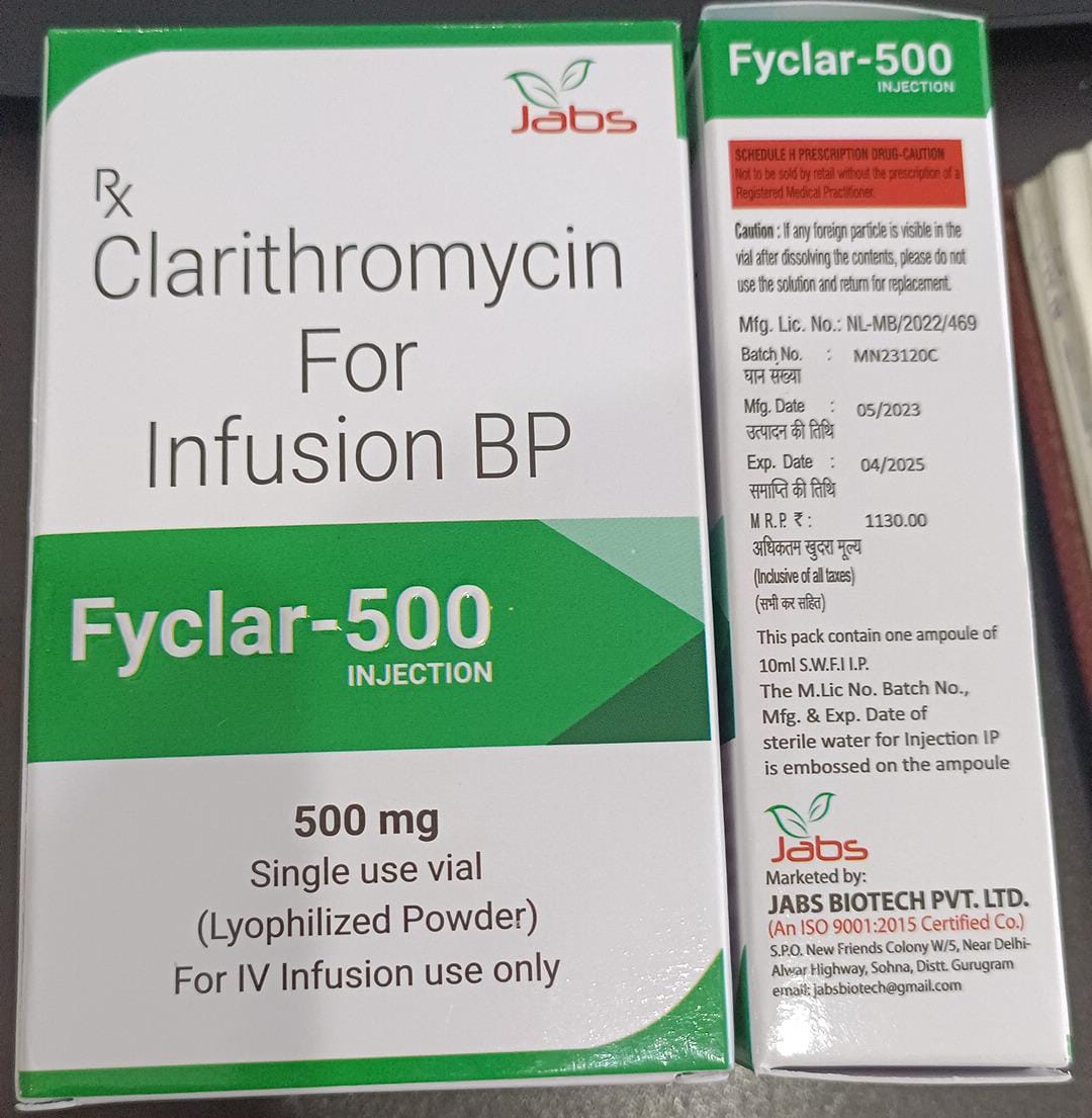 Clarithromycin For Infusion Bp 500mg