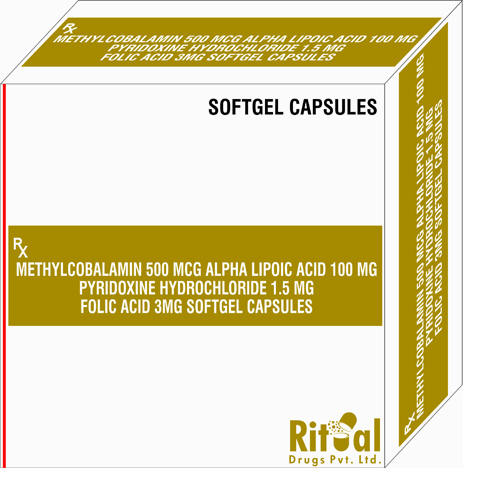 Methylcobalamin 500mcg + Alpha Lipoic Acid 100mg + Pyridoxine Hydrochloride 1.5mg + Folic Acid 3mg