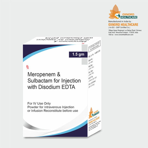 Meropenem 1000mg + Sulbactam 500mg + EDTA Injection Oxnord Healthcare