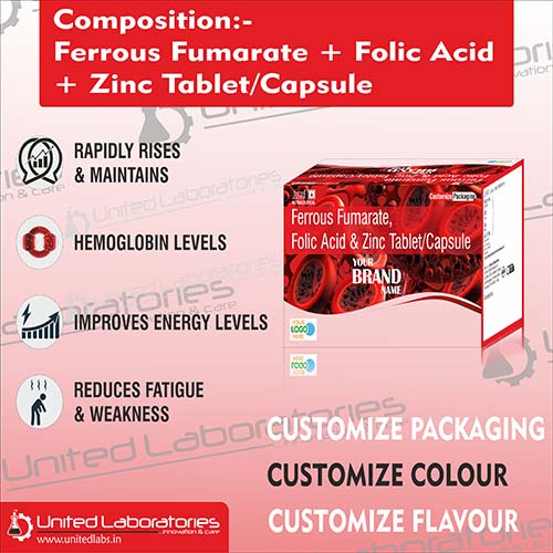 Ferrous Ascorbate 100Mg + Folic Acid 1.5Mg + Zinc 61.8Mg Capsules