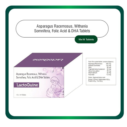 Asparagus Racemosus + Withania Somnifera + Folic Acid + DHA Tablets