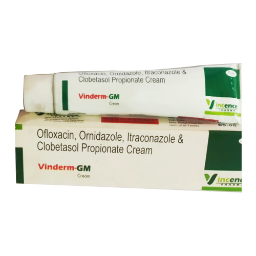 Itraconazole 1%w/w+Ofloxacin 0.75%w/w+Ornidazole 2%w/w+Clobetasol Propionate 0.05%w/w Cream