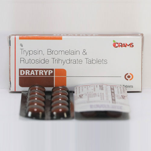 Trypsin 48MG+ Bromelain 90mg+ Rutoside Trihydrate 100mg Tablets