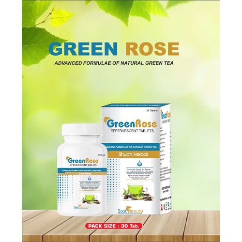 GREEN ROSE-HERBAL DISINTEGRATE GREEN TEA TABLETS