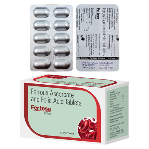 Ferrous ascorbate equiv. to elemental Iron 100 mg + Folic Acid I.P. 1.5mg Tablets