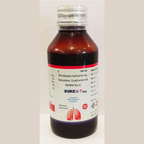 Bromhexine hydrochloride+ Terbutaline+ Guaiphenesin+ Menthol Syrup 100ml