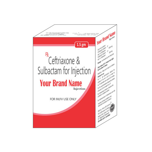 Ceftriaxone Sodium IP 1000mg/500mg/250mg + Sulbactam Sodium USP 500mg/250mg/125mg Injection